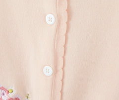Apricot Embroidery Knit Cardigan