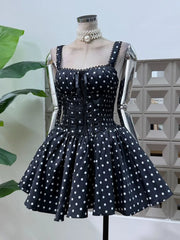 Polka Dot Corset Mini Dress