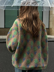 Fleece Printing Half-Zip Sweatshirt
