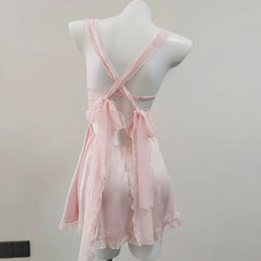 Back Cross Tie Up Slip Nightdress