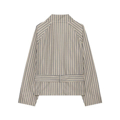 Plaid Short Tie Up Trench Coat
