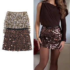 Sequined Mini Skirt