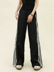 Lace Stripe Wide Track-pants