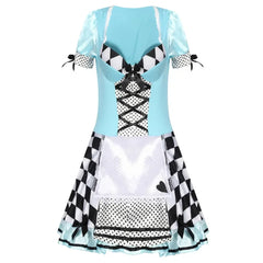 “Women’s Halloween cosplay mini dress with lace-up front”