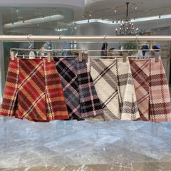 High Waist Plaid Mini Skirt Free From Label