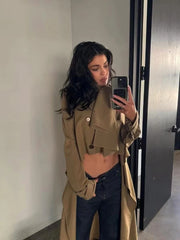 Half Cropped Hem Trench Coat