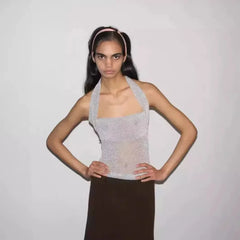Sheer Knit Halter Top