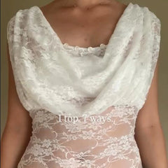 White Lace Embroidery Crew Neck Short Sleeve Sheer Top