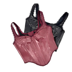 Black and red corset tops