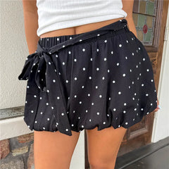 Polka Dot Bubble Mini Skirt
