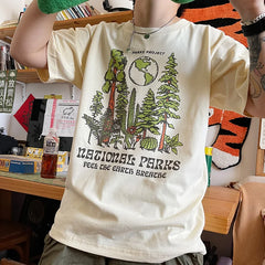 Parks Project Plants Print Cotton Graphic T-Shirts