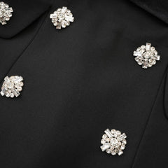 Black Rhinestone Strapless Mini Dress