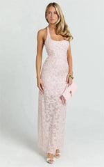 Floral Sequin Bodycon Maxi Dress