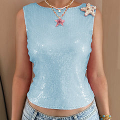 Starfish Sequin Crop Top