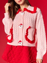 Christmas  Santa Claus Cardigan with Pockets