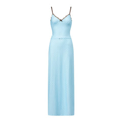 Polka Dot  Spaghetti Strap Top And Maxi Skirt Set