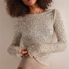 Sequin Long Sleeve Top