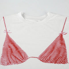 White Pink Bikini Printed T-shirt