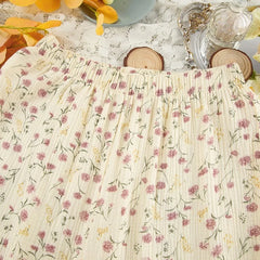 Yellow Printed Long Sleeved Buttoned Shirt And Pants Pajama Set