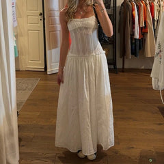 Spaghetti Strap Smocked Waist Maxi Dress