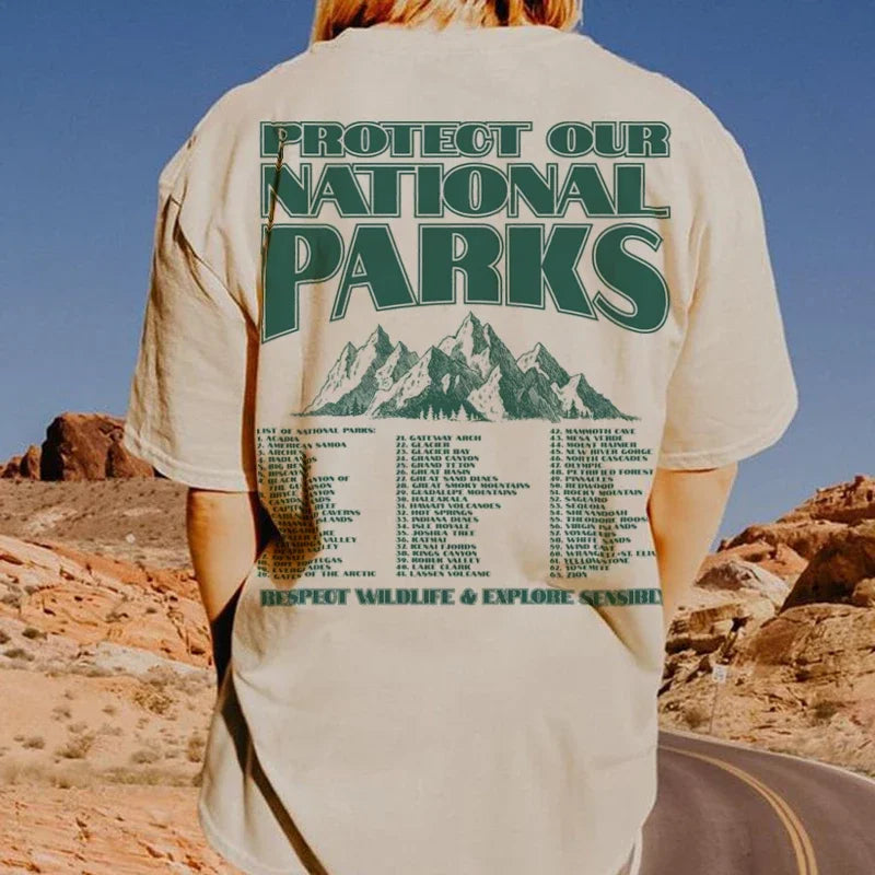 National Parks Back Print Aesthetic Outdoor Camping Environmental Tee