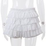 White Ruffle Cardigan Top And Mini Tiered Skirt Set