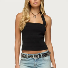 Horizontal Bandage Halter Crop Top