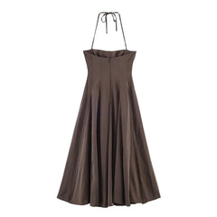 Polka Dot Tie Strap Midi Dress