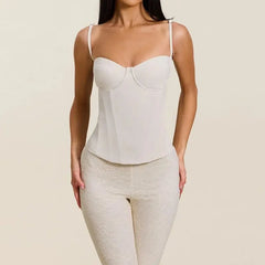 Spaghetti Strap Back Lace Up Corset Top