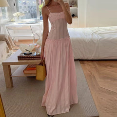 Spaghetti Strap Smocked Waist Maxi Dress