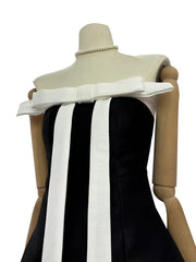 Black Bowknot Strapless Mini Dress