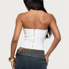 Horizontal Bandage Halter Crop Top