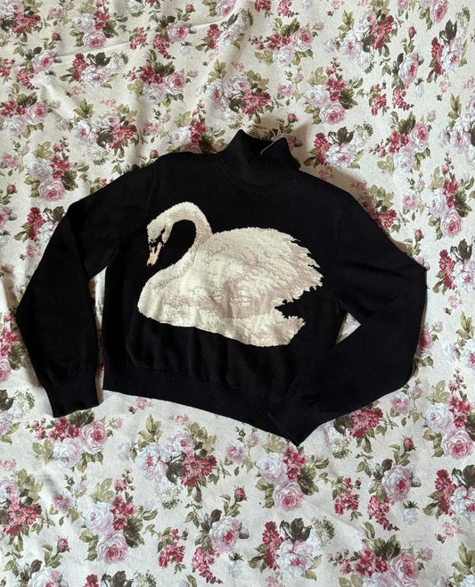 Swan Turtleneck Sweater