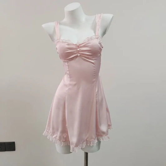 Back Cross Tie Up Slip Nightdress