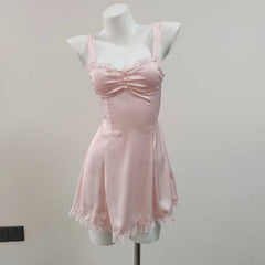 Back Cross Tie Up Slip Nightdress