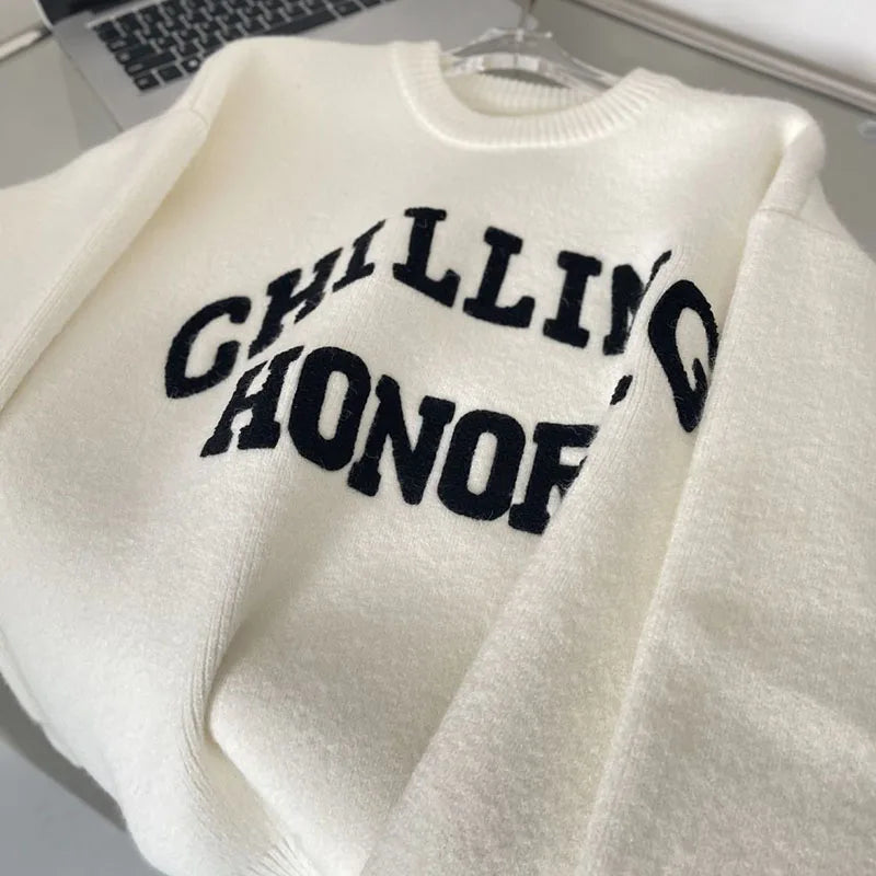 Chilling Graphic Knit Pullover