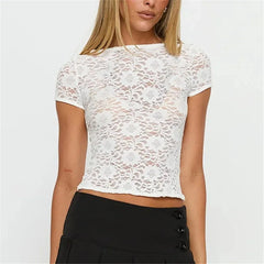 Floral Lace Sheer Crop Top