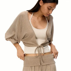 Cami Top and Half Sleeve Cropped Shrug Wrap Top