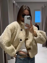 Reversible Brown Fuzzy Suead Pocket Jacket