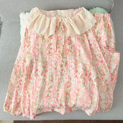 Frill Collar Long-Sleeve Pajama Set