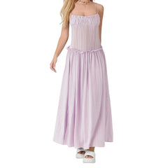 Spaghetti Strap Smocked Waist Maxi Dress