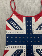 Flag Print Studded Cami Top