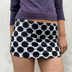 Polka Dot Pencil Mini Skirt