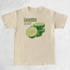 Short Sleeve Vegetable Cucumber Graphic Oversized T-Shirt