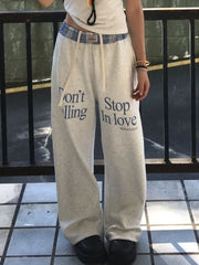 Graphic Letter Print Sweatpants