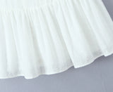 Buttoned Lace Print Frill Mini Dress