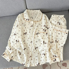 Dachshund Kawaii Print Pajama Set