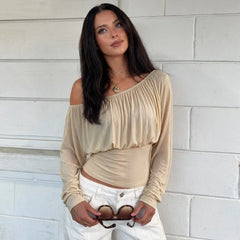 Off Shoulder Ruched Waist-cinching Top