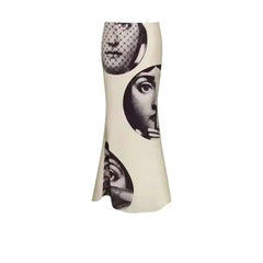 Satin Face Printed Maxi Skirt