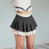 Layered High-Waisted Mini Skirt